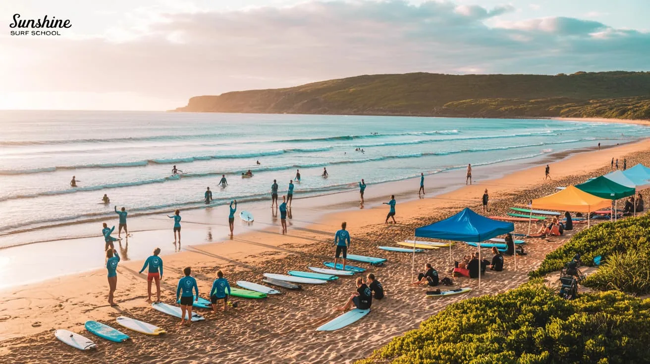 Surf school team